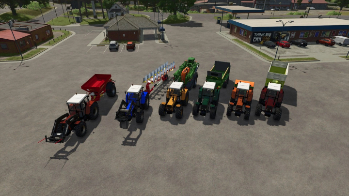 fs25-mods, Lineup of tractors and farming equipment in FS25 mod Zetor ZTS 16245 Real Sounds.