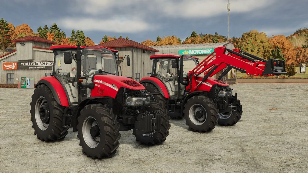 Case IH Farmall C Series tractors mod in FS25 with front loader attachment.