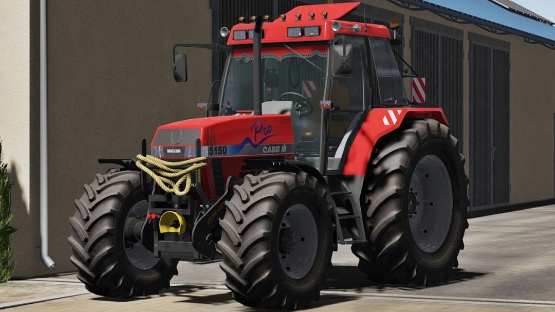 Case IH Maxxum 51x0 tractor mod in Farming Simulator 25, showcasing detailed design.