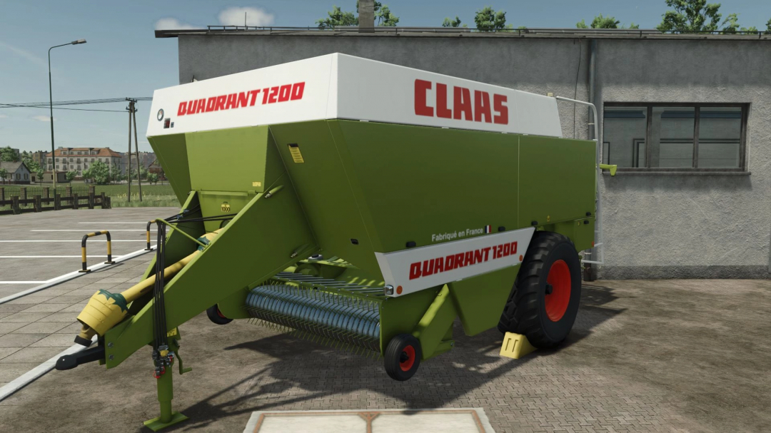 Claas Quadrant 1200 baler mod for Farming Simulator 25 in a parking area.