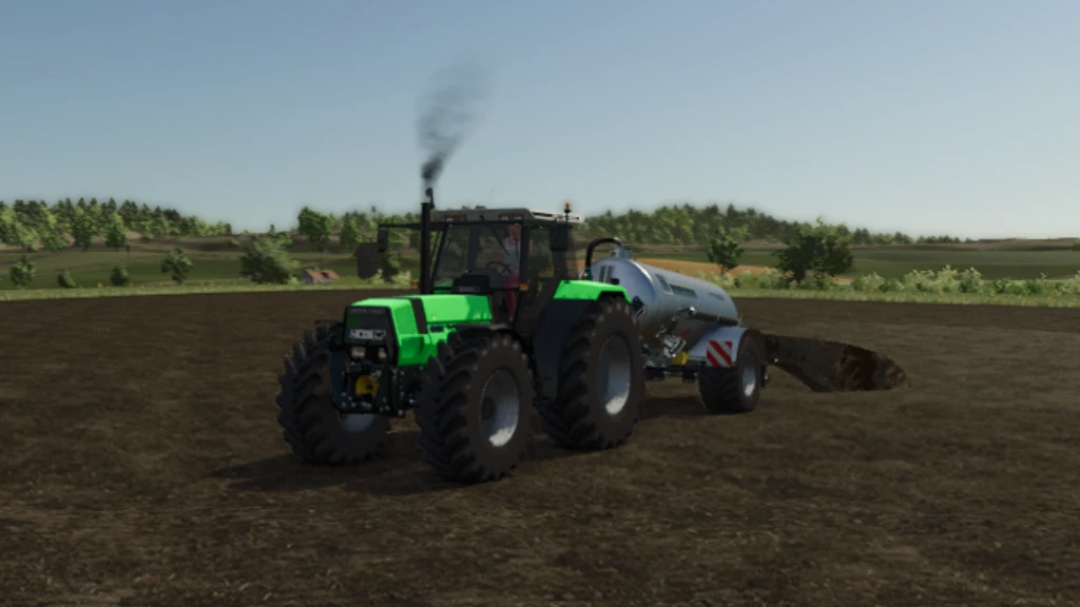 Deutz-Fahr Agrostar tractor in FS25 mod on farmland scene.