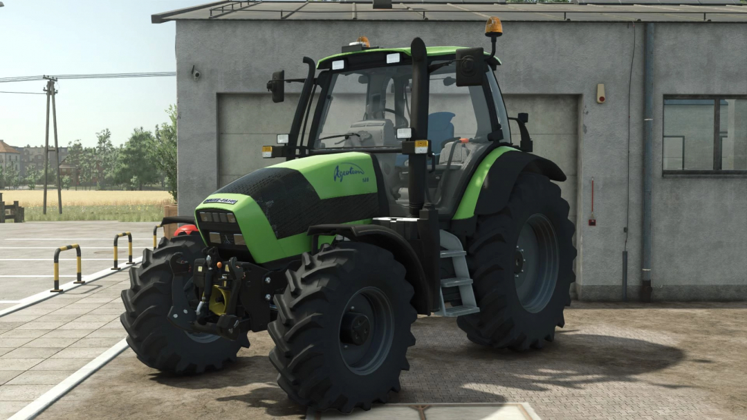 Deutz-Fahr Agrotron tractor mod in FS25, version 1.0.0.0, parked outside.