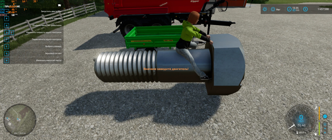 FS22 mod featuring a character riding a giant bolt, showcasing the Just Bolt mod in Farming Simulator 22.