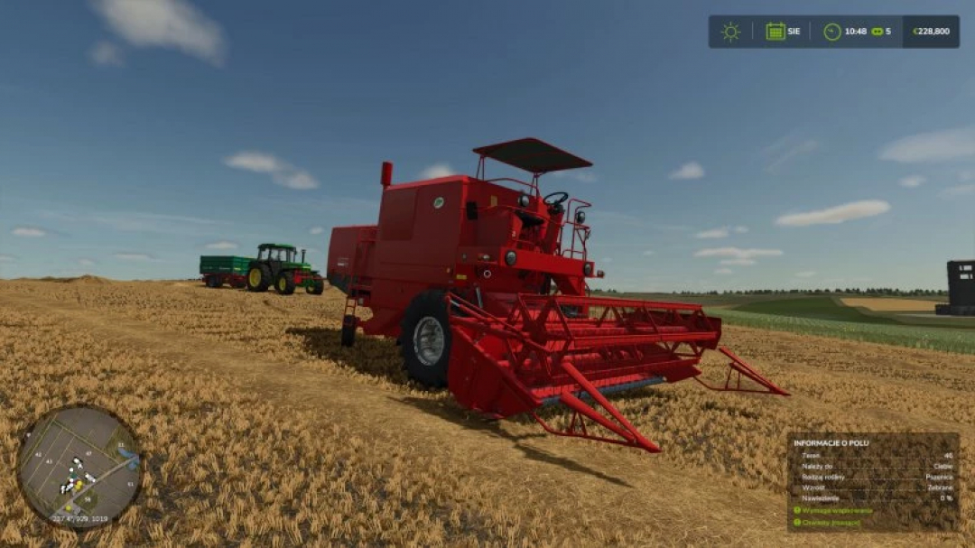 FS25 Bizon z056 v1.0.0.0 combines in wheat field, Farming Simulator 25 mods.