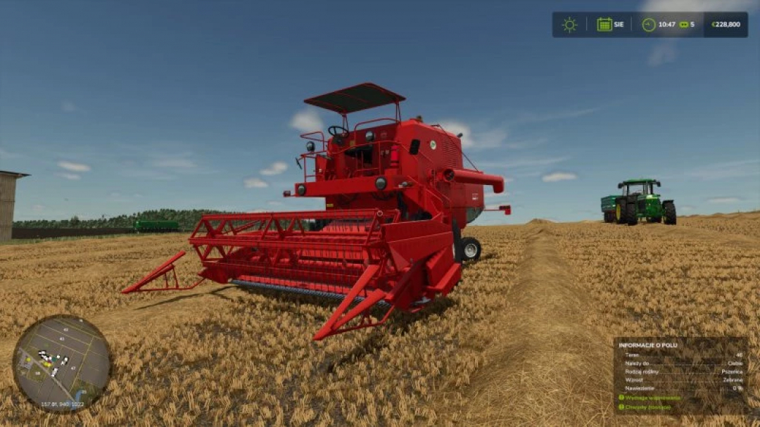 FS25 mod Bizon z056 v1.0.0.0 harvesting in a field in Farming Simulator 25.