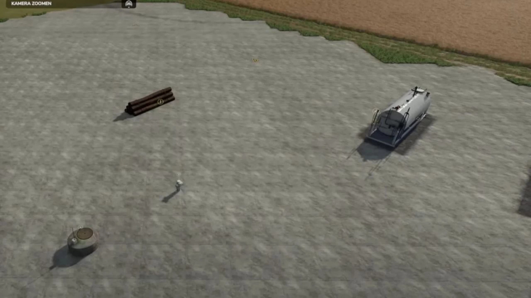 FS25 mod Fed Mod Pack v1.2.0.1 showcasing a field with machinery and logs.