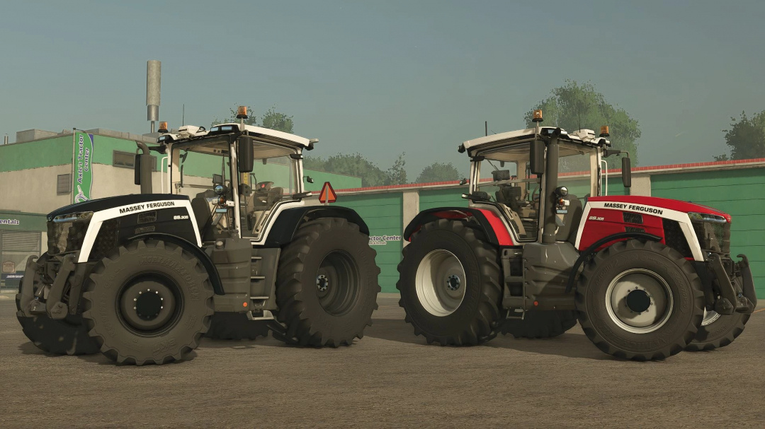 Massey Ferguson 8S tractors in Farming Simulator 25 mod. FS25 mods enhance gameplay with realistic vehicles.