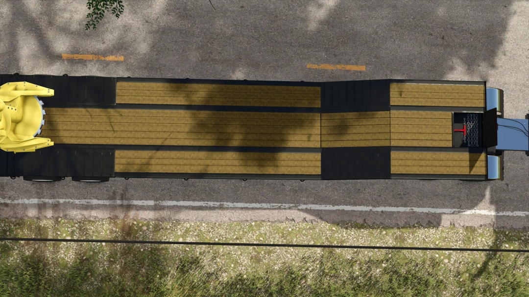 Top view of Pitts LB35-CS Lowboy trailer mod in Farming Simulator 25