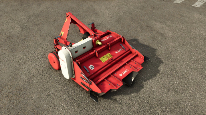 fs25-mods, Akpil Multipiel v1.0.0.0 mod for FS25, showing a red agricultural machine on asphalt.