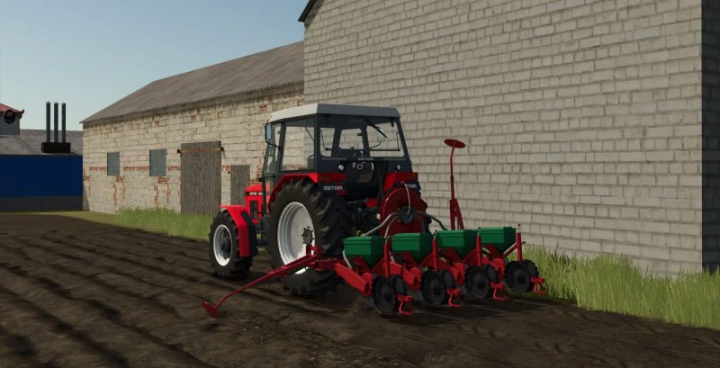 fs25-mods, FS25 mods: Tractor with MEPROZET S100 cultivator in Farming Simulator 25.