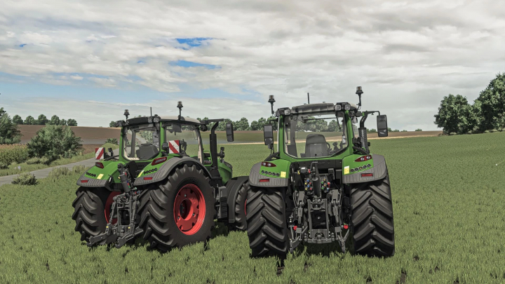 fs25-mods, Fendt 500/700 tractors in a grassy field, Farming Simulator 25 mod.