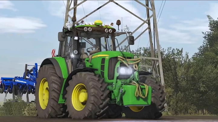 fs25-mods,  John Deere 7530/7430 Premium tractor mod in FS25, featuring realistic details and vibrant colors.