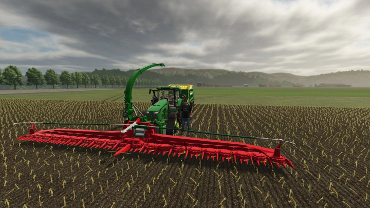 fs25-mods,  FS25 mod Lacotec LH II v1.0.0.0 in a field, showcasing its cutting blades and tractor attachment.