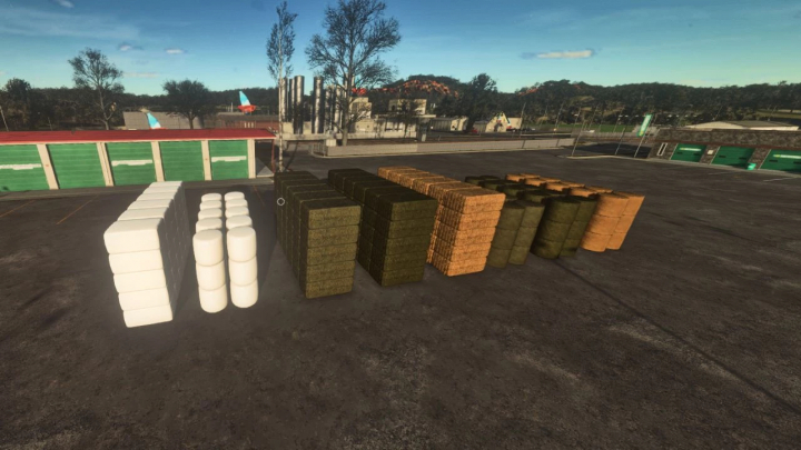 fs25-mods,  FS25 mod showing large stack of purchasable square and round bales v1.0.0.0.