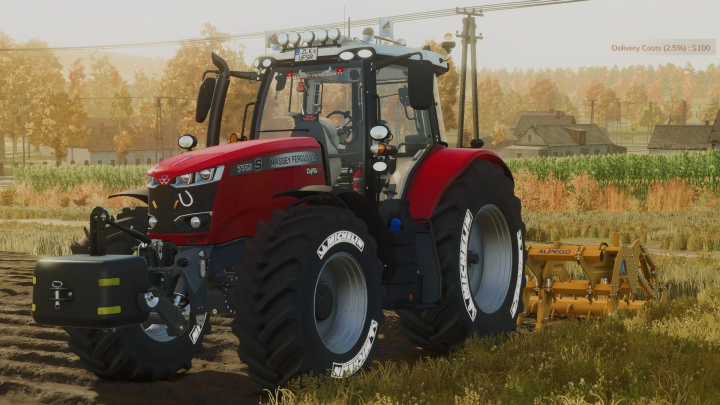 fs25-mods, Massey Ferguson 7720S Edit in Farming Simulator 25 mod, showcasing detailed tractor design and farming landscape.