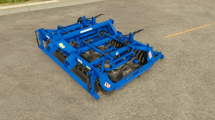 fs25-mods,  Rolmako U684 mod for FS25 featuring a blue agricultural implement on a paved surface.