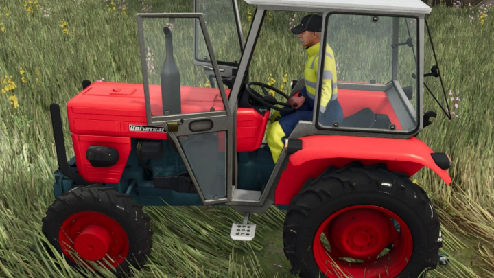 fs25-mods,  UTB 445DTC tractor mod in FS25, featuring a player driving through grass.