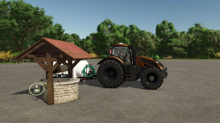 fs25-mods, FS25 mod image of a tractor beside a water well in Farming Simulator 25, from the Water Pack v1.0.0.0 mod.