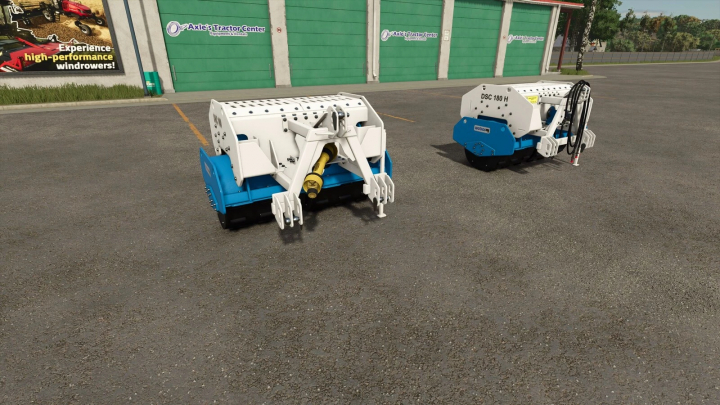 fs25-mods, WeberMT DSC 180 v1.0.0.0 mod for FS25 showing two compactors in a parking lot.