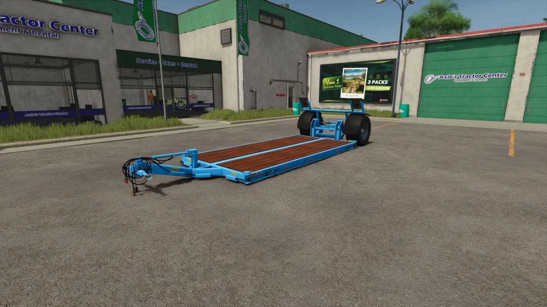 Bremer Transport Trailer mod for FS25 in front of tractor center.