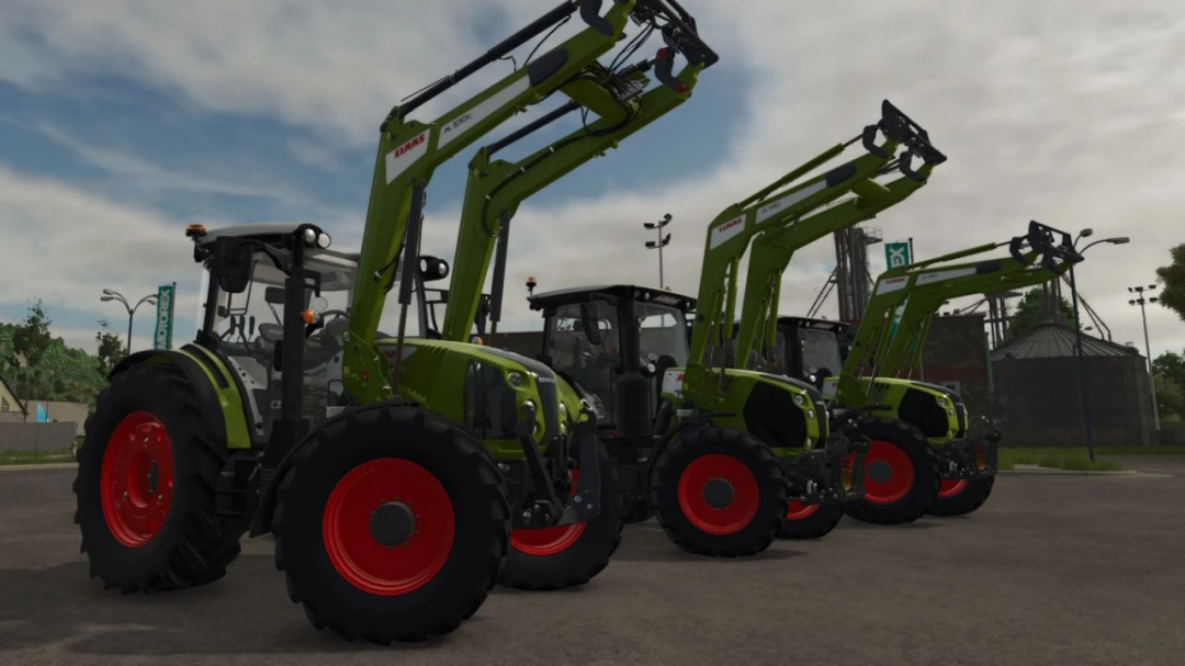 Claas Arion tractors with front loaders in FS25 mod pack. Farming Simulator 25 mods.