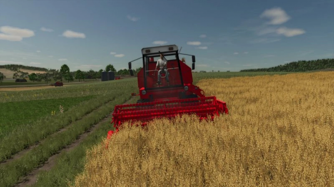 FS25 Bizon z058 mod harvesting a field in Farming Simulator 25.