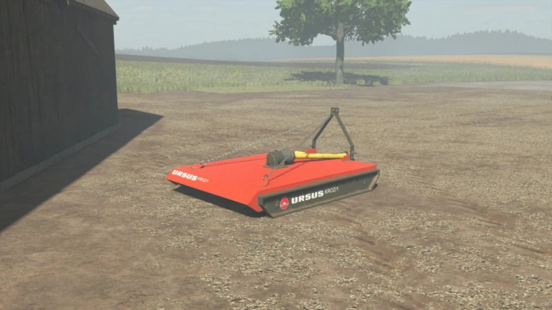 FS25 Ursus KROZ/1 v1.0.0.0 mod displayed in a virtual farm setting in Farming Simulator 25.