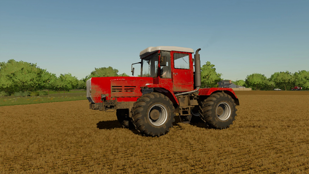 HTA 250 tractor mod in FS22, a red agricultural vehicle on a field.