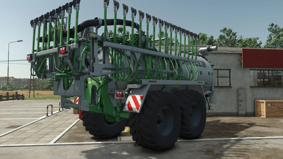 Joskin MODULO 2 trailer mod in FS25, showcasing detailed farming equipment features.