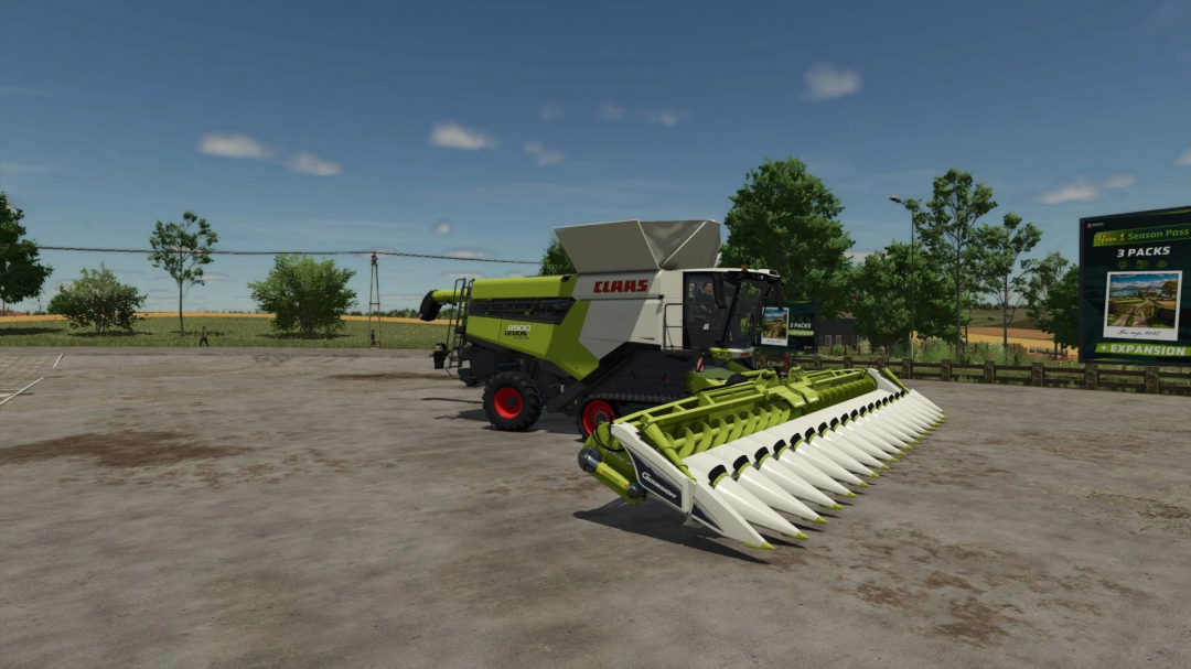 NorthStar 1830 Claas Edition combine harvester mod in FS25 on a farm.