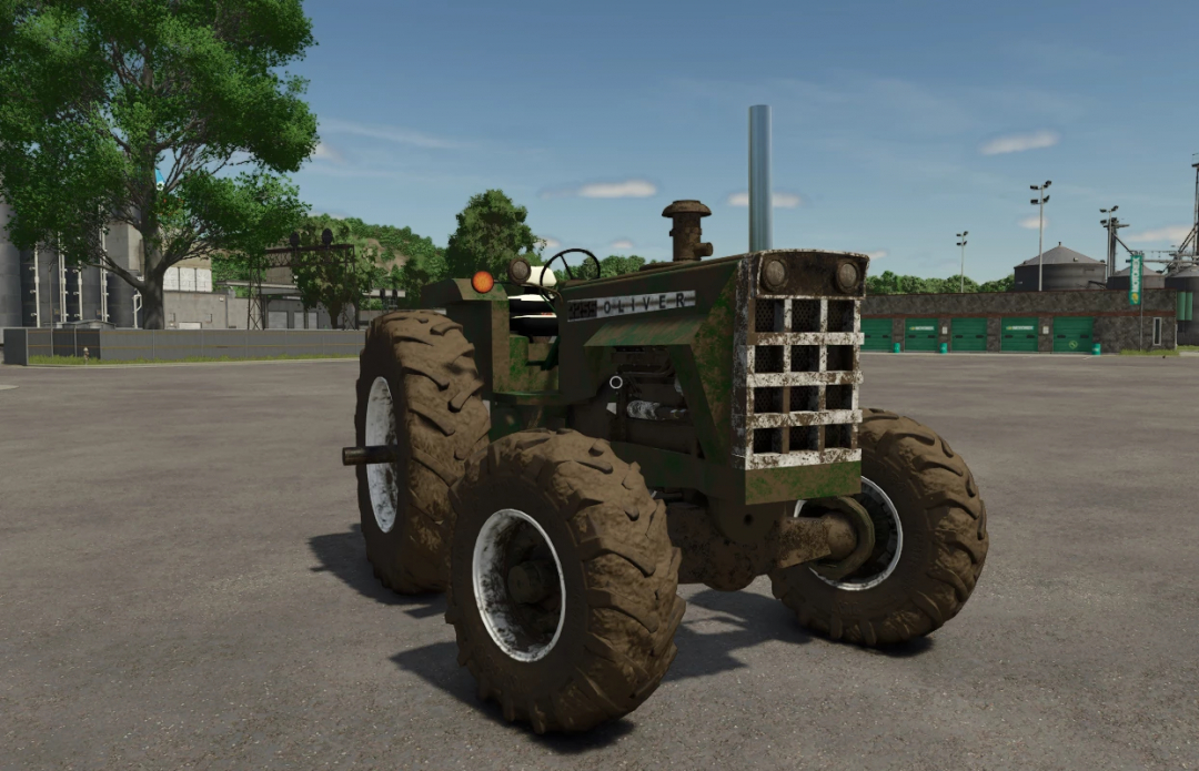 FS25 mod Oliver 2255 tractor with large tires in Farming Simulator 25.