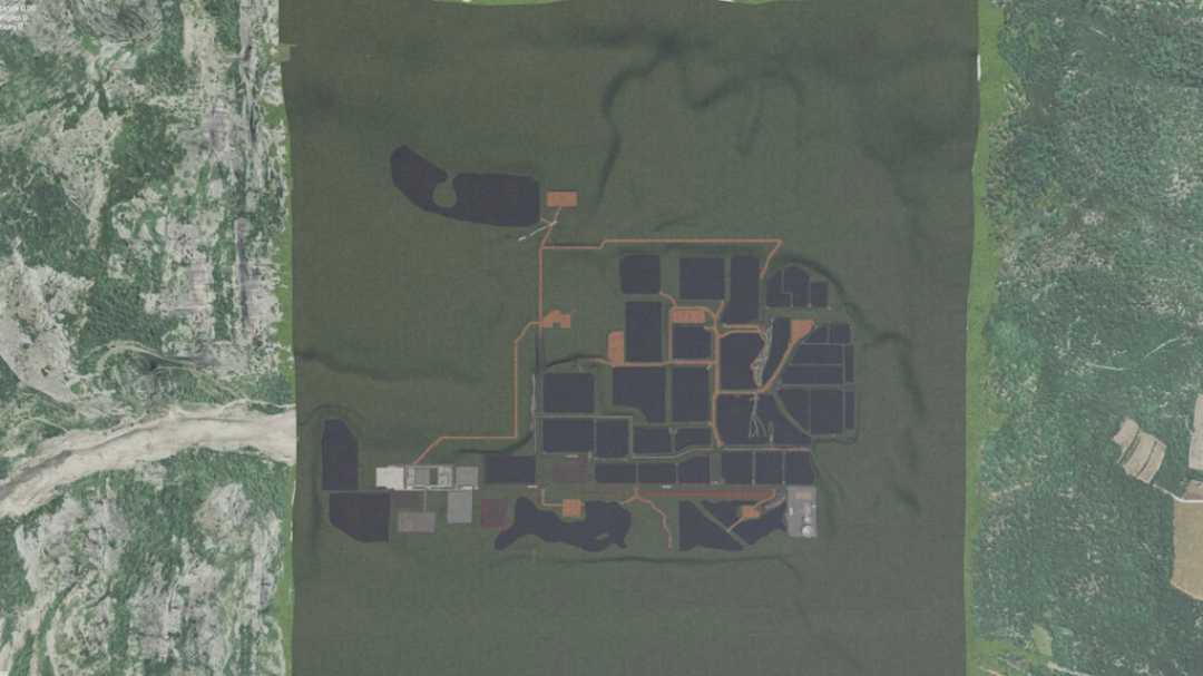 FS22 Pertile Map v1.0.0.0 showing detailed aerial view for Farming Simulator 22 mods.