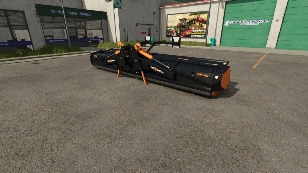 TMC Cancela TJP610 mod for FS25 outside tractor center.