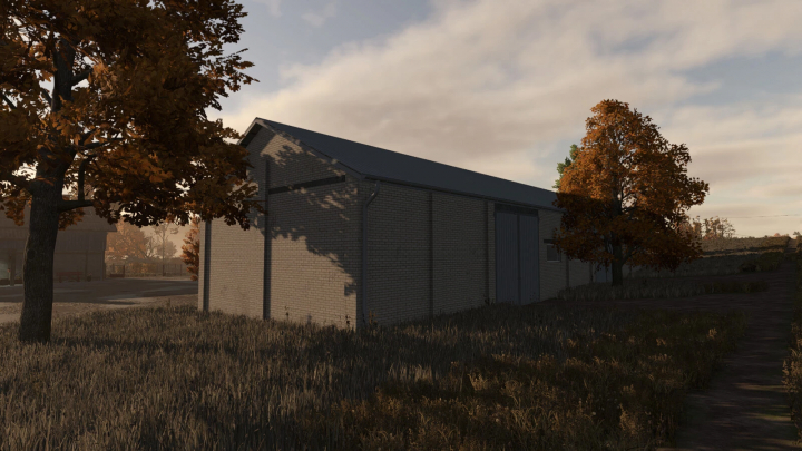 fs25-mods,  Barn surrounded by autumn trees in FS25 mod, Barn With Cows v1.0.0.0.