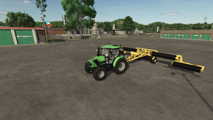 fs25-mods,  Tractor with Claydon Cambridge Rolls mod in FS25 game.