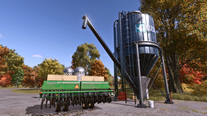 fs25-mods,  FS25 Multifruit Buying Station mod with silo and equipment in autumn setting