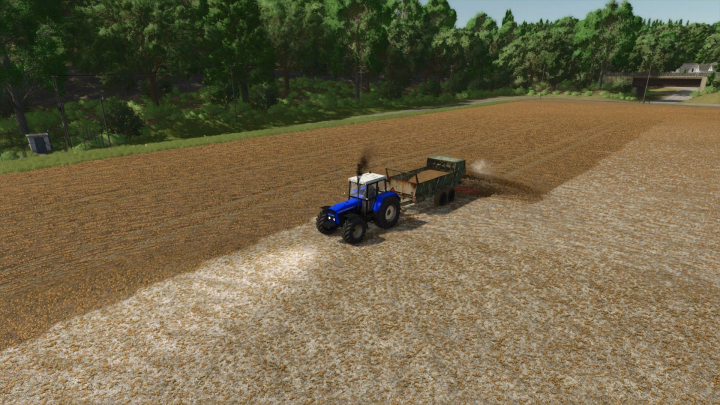 fs25-mods, FS25 mod RUR 10 v1.0.0.0, blue tractor spreading manure on field