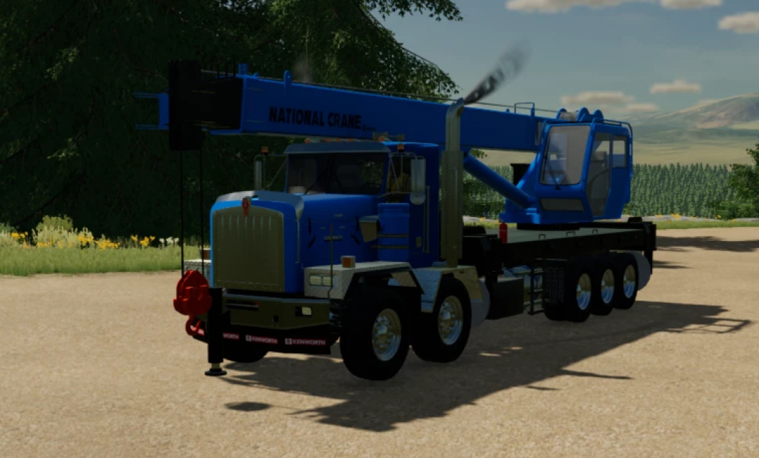 FS22 mod AR Crane Bodies v1.0.0.0 featuring a blue truck-mounted crane in Farming Simulator 22.