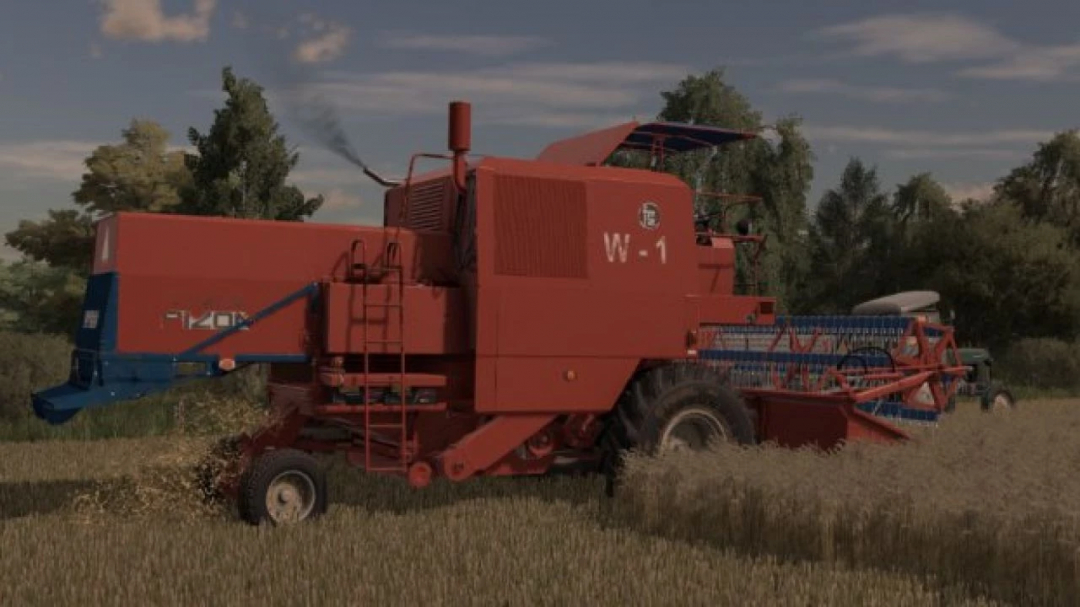 Bizon Z-050/Z-056/Z-057 combine harvester mod for FS22 in a field.