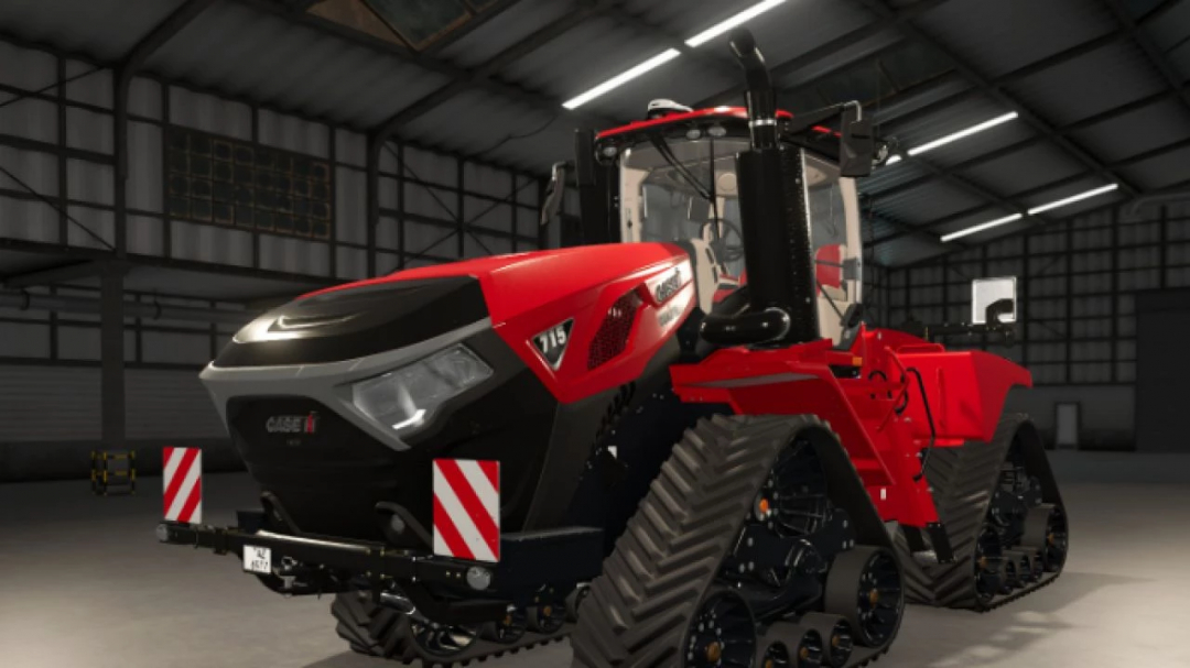 Case IH Steiger 715 Quadrac mod in Farming Simulator 25 game, showcasing red tractor design.