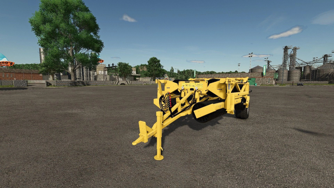 Yellow Claydon Cambridge Rolls mod in FS25 game environment.