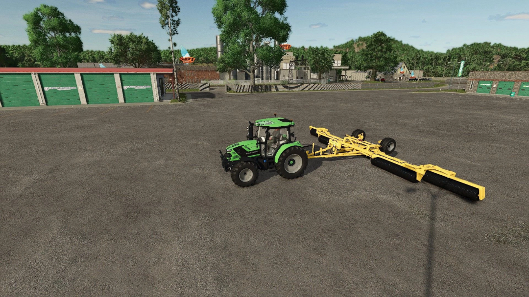 A tractor using the Claydon Cambridge Rolls mod in Farming Simulator 25.