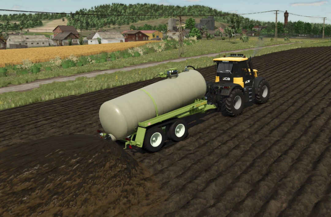 FS25 mod FORTSCHRITT HTS 100.27 v1.0.0.0 transporting manure in Farming Simulator 25 field.