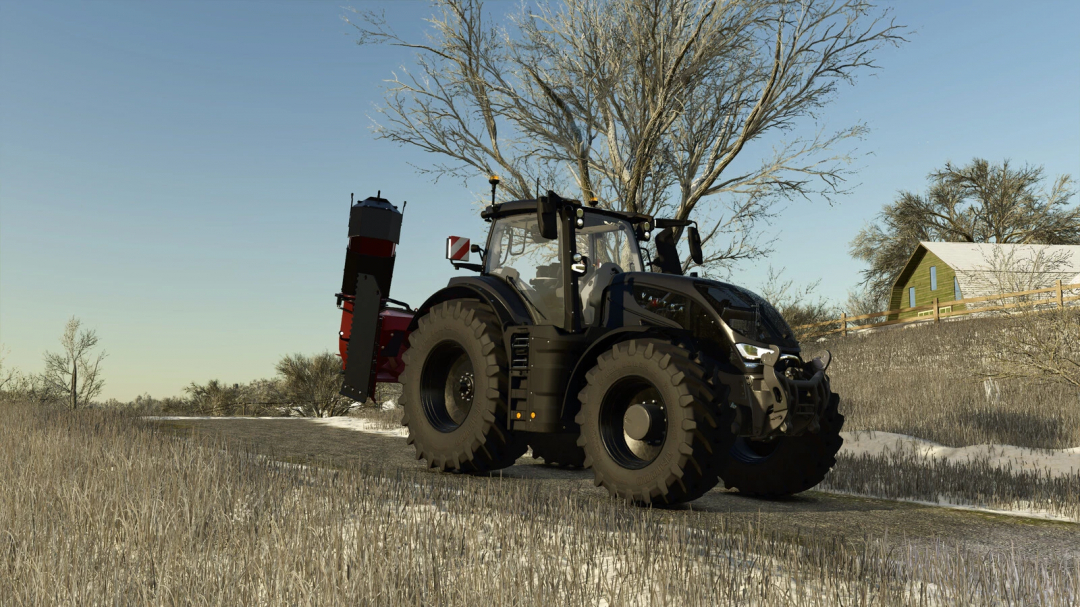 Lizard 262 Monster V tractor mod in FS25 on a snowy farm road