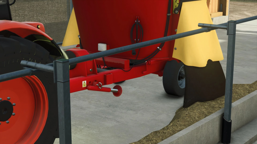 Close-up of the Metaltech WP 6 mod for Farming Simulator 25, showcasing its detailed construction and features.