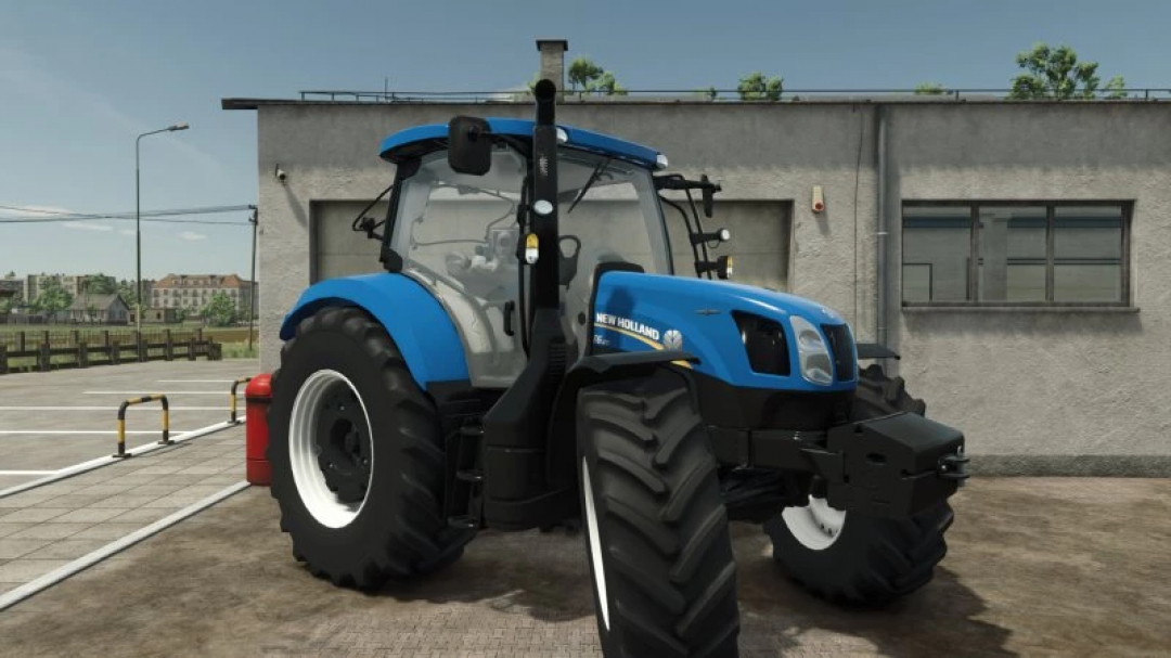 New Holland T6 2012 tractor mod for FS25 showcased in a farm setting.