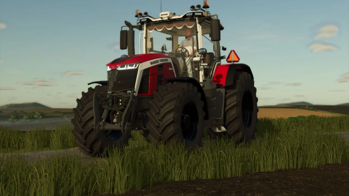 fs25-mods,  Massey Ferguson 8S tractor mod in FS25 on a grass field