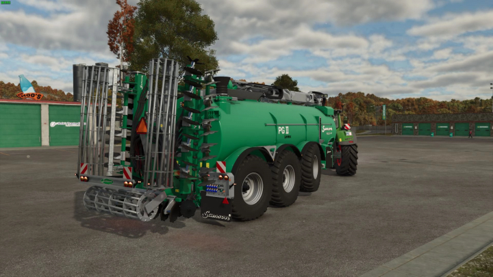 fs25-mods,  Samson CM 7.5 Disc mod for Farming Simulator 25 displayed in a parking lot.