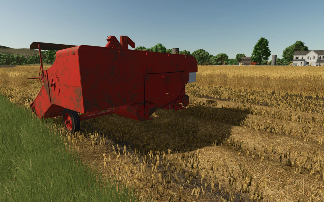 Red Allis Chalmers All-Crop 60 combine in a field, FS25 mod for Farming Simulator 25.