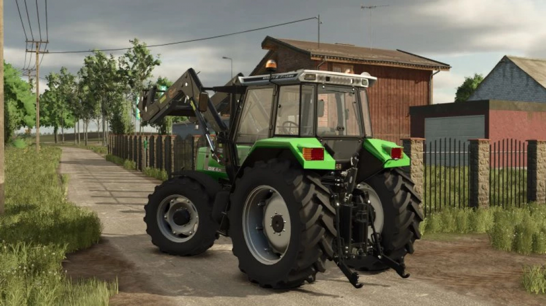 FS25 Deutz AgroStar 4.61-4.71 tractor mod on a rural path in Farming Simulator 25.